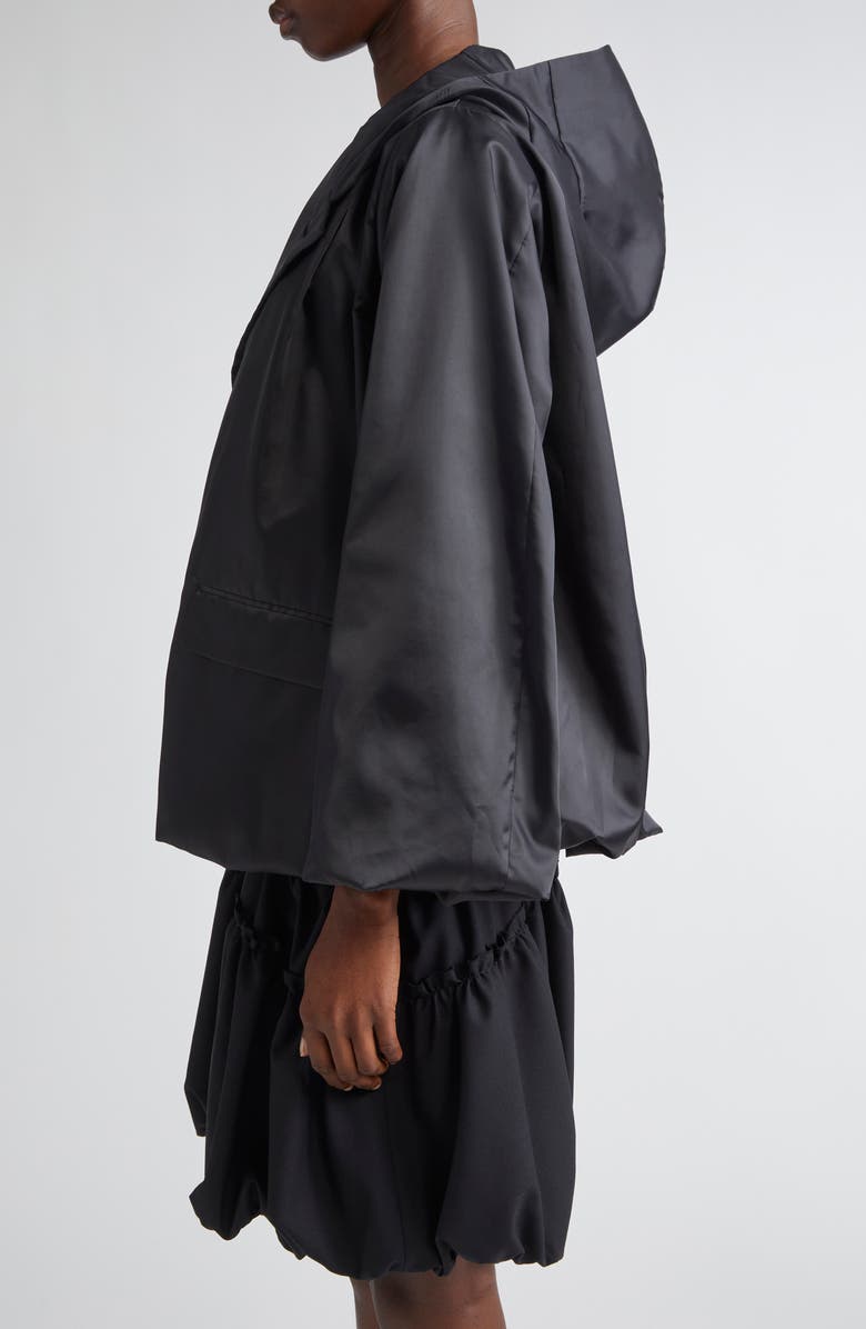 Noir Kei Ninomiya Hooded Bubble Hem Taffeta Jacket, Alternate, color, 