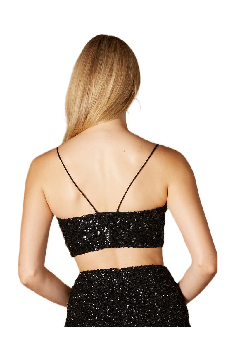 LARA New York Spaghetti Strap Beaded Top, Alternate, color, Black