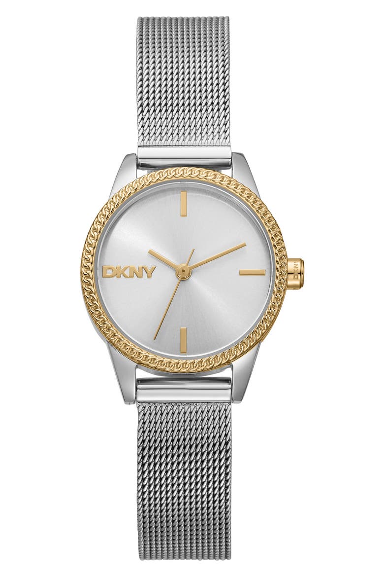 Milanese Mesh Strap Watch, 26mm, Main, color, SILVER