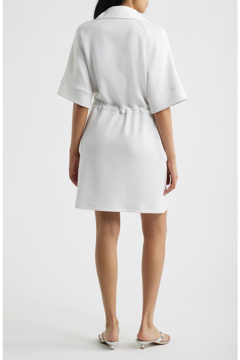 Quarter Zip Scuba Knit Dress, Alternate, color, BRIGHT WHITE