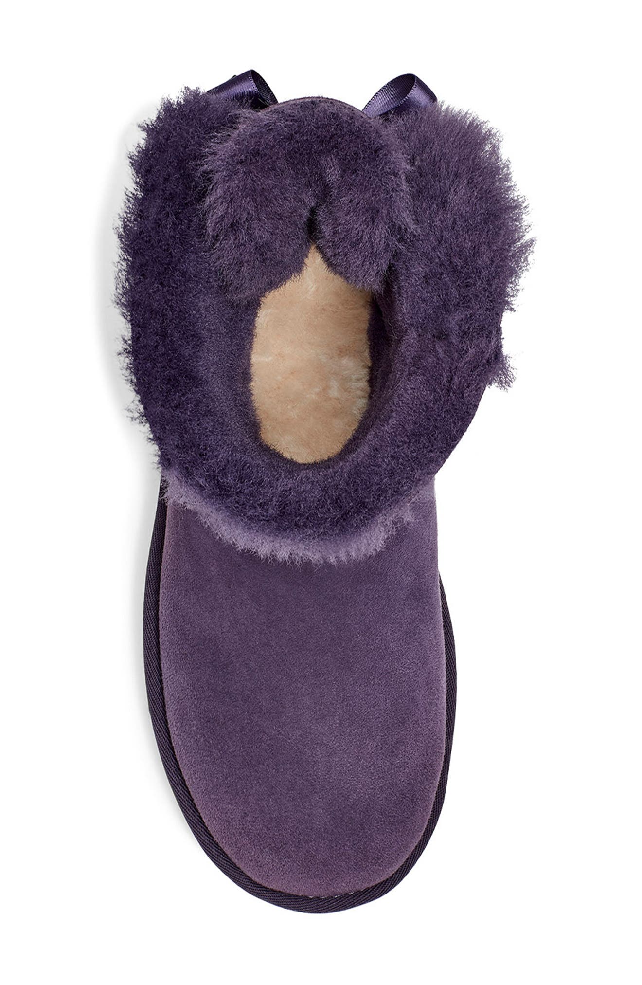 Mini Bailey Bow II Genuine Shearling Bootie, Alternate, color, NIGHTSHADE