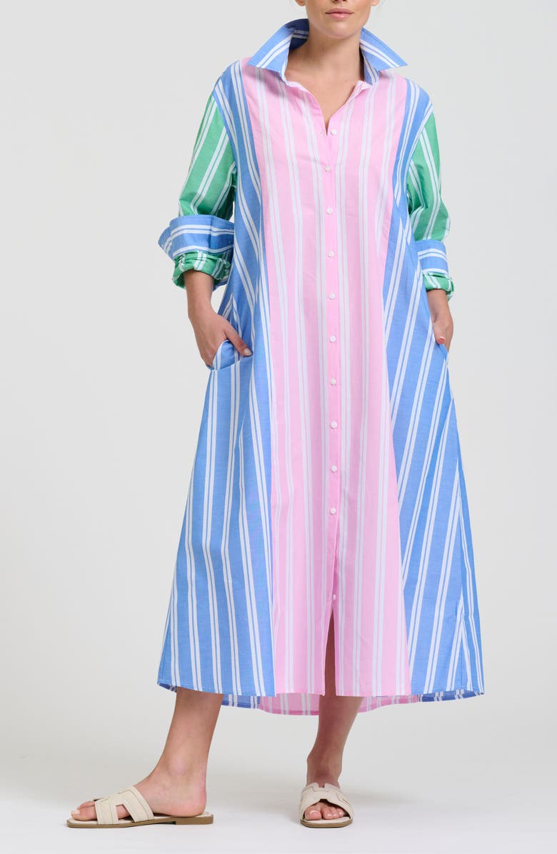 SHIRTY Bijou Cotton Shirtdress, Main, color, Stripe Combo