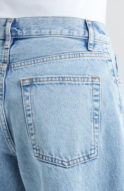 Frame The Bubble High Rise Barrel Leg Jeans In Blue