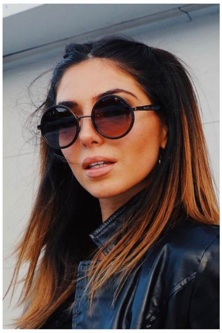 Essie 52mm Gradient Round Sunglasses, Alternate, color, TORTOISE