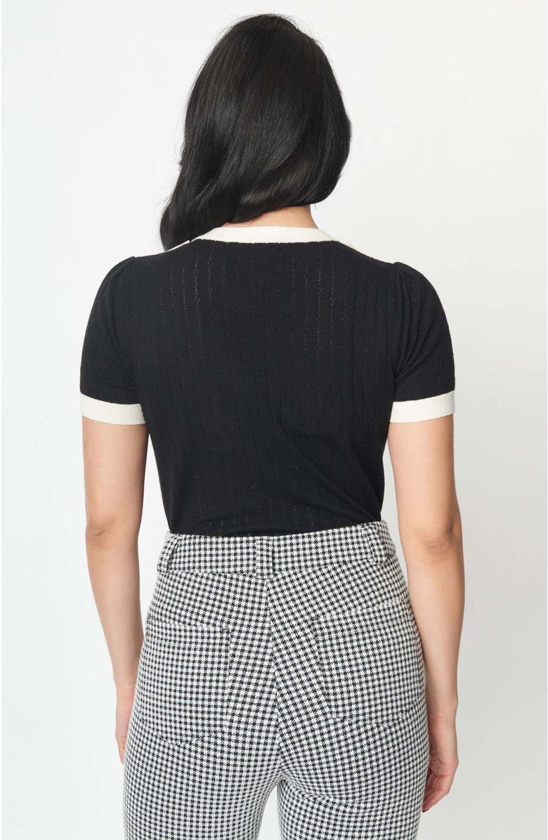 Unique Vintage Neck Tie Park City Sweater, Alternate, color, Black & Cream