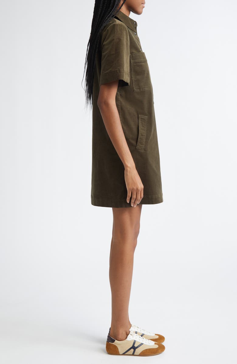 Veronica Beard Koulis Corduroy Shirtdress, Alternate, color, Cypress