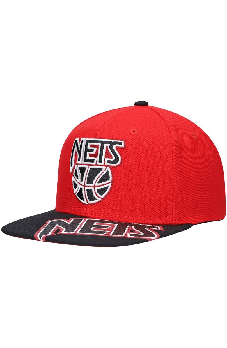 Mitchell & Ness Men's Mitchell & Ness x Lids Red/Black New Jersey Nets Hardwood Classics Reload 3.0 Snapback Hat, Main, color, Red