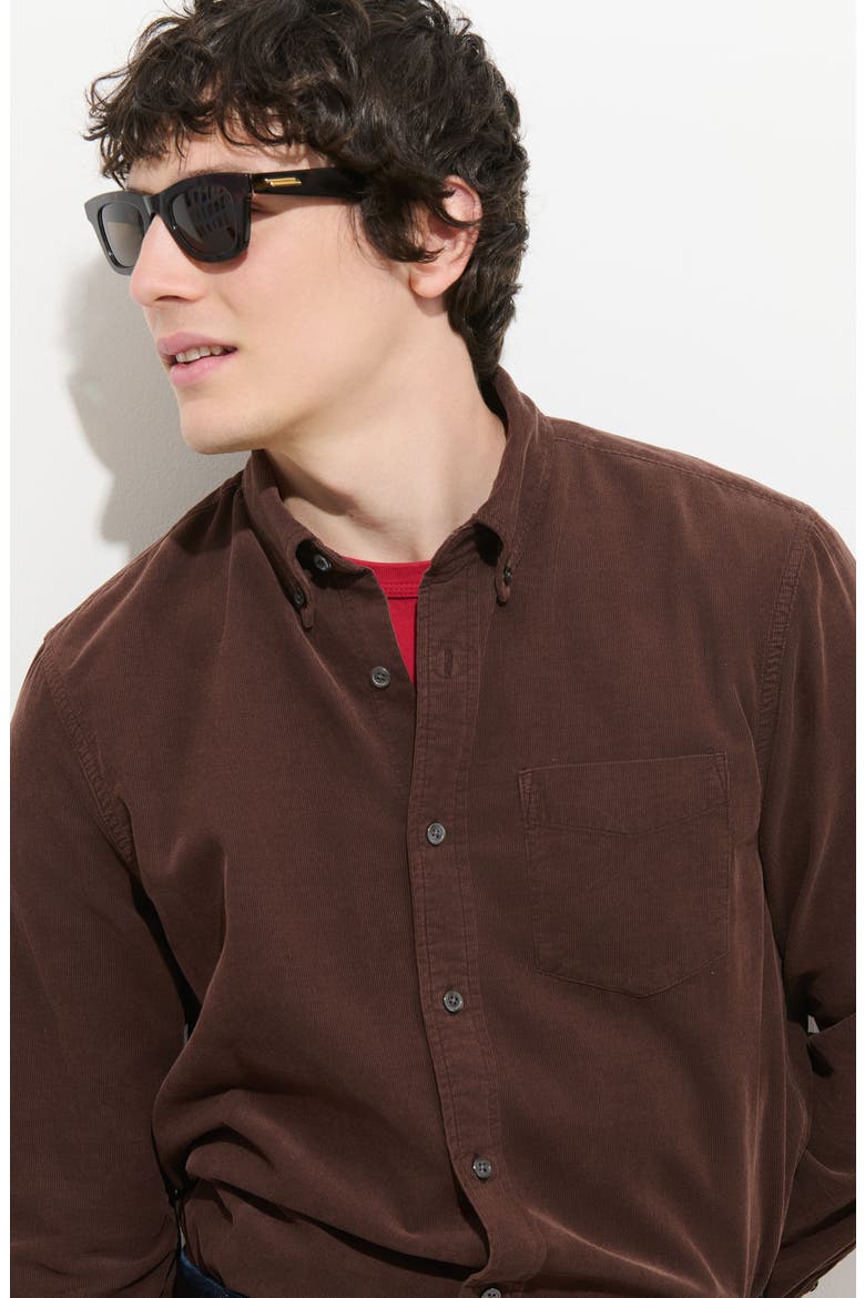 Mill Fine Wale Corduroy Shirt, Alternate, color, CHICORY COFFEE