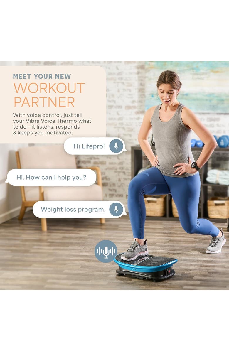 Lifepro Curved Voice-Controlled Vibration Plate Exercise Machine with Heat Therapy for Recovery and Wellness, Alternate, color, Black With Heat