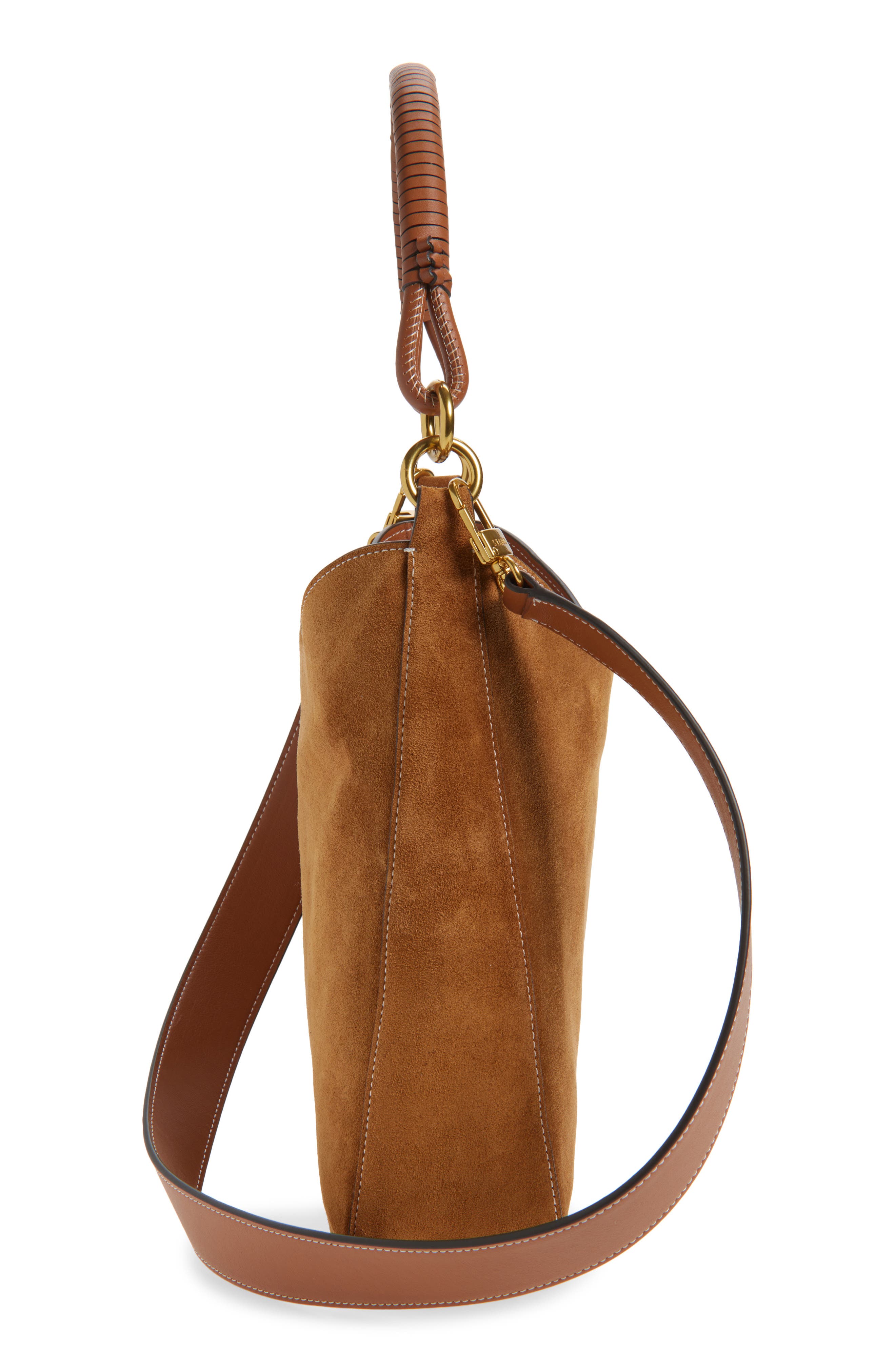 STAUD Mel Suede Shoulder Bag, Alternate, color, Truffle