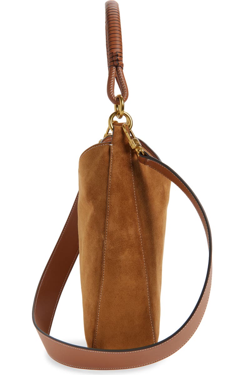 STAUD Mel Suede Shoulder Bag, Alternate, color, Truffle