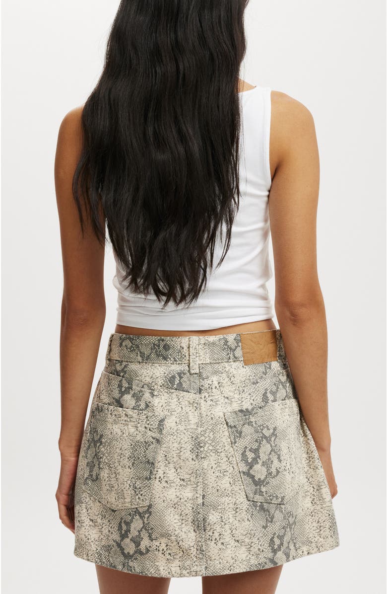 Cotton On Women's Original Denim Mini Skirt, Alternate, color, Snake