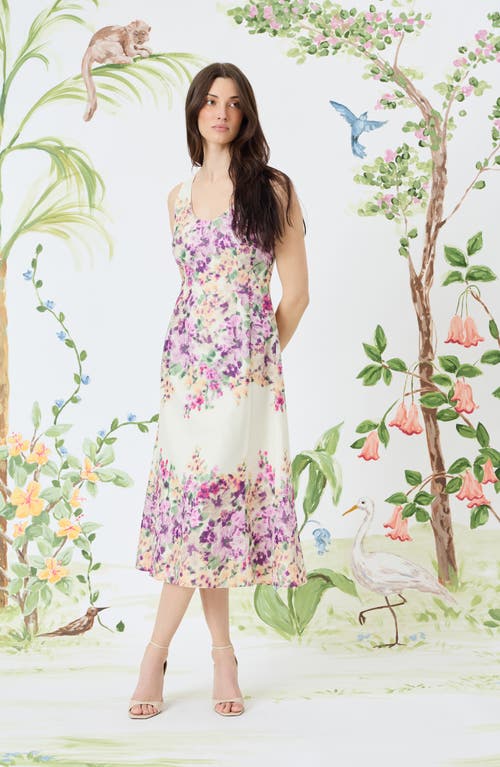 Maggy London Floral Sleeveless Cotton Midi Dress