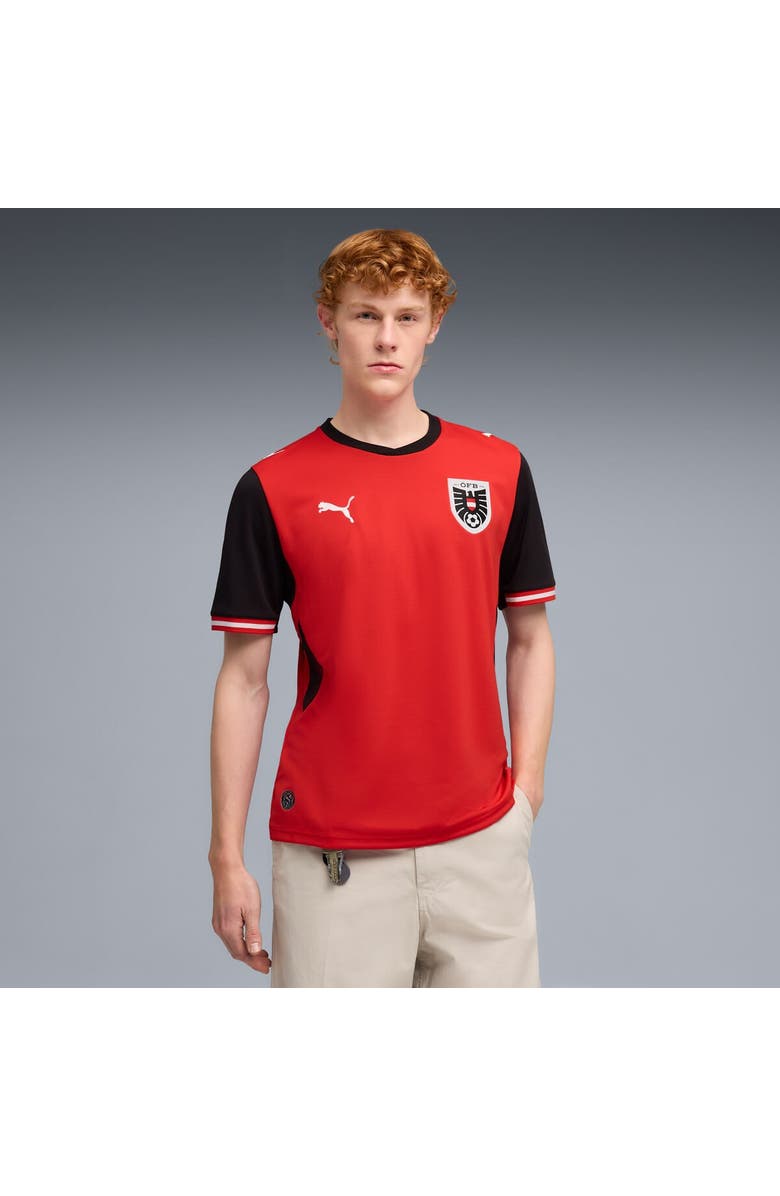 PUMA Men's Puma Red Austria National Team 2026 Home Replica Jersey, Main, color, Red