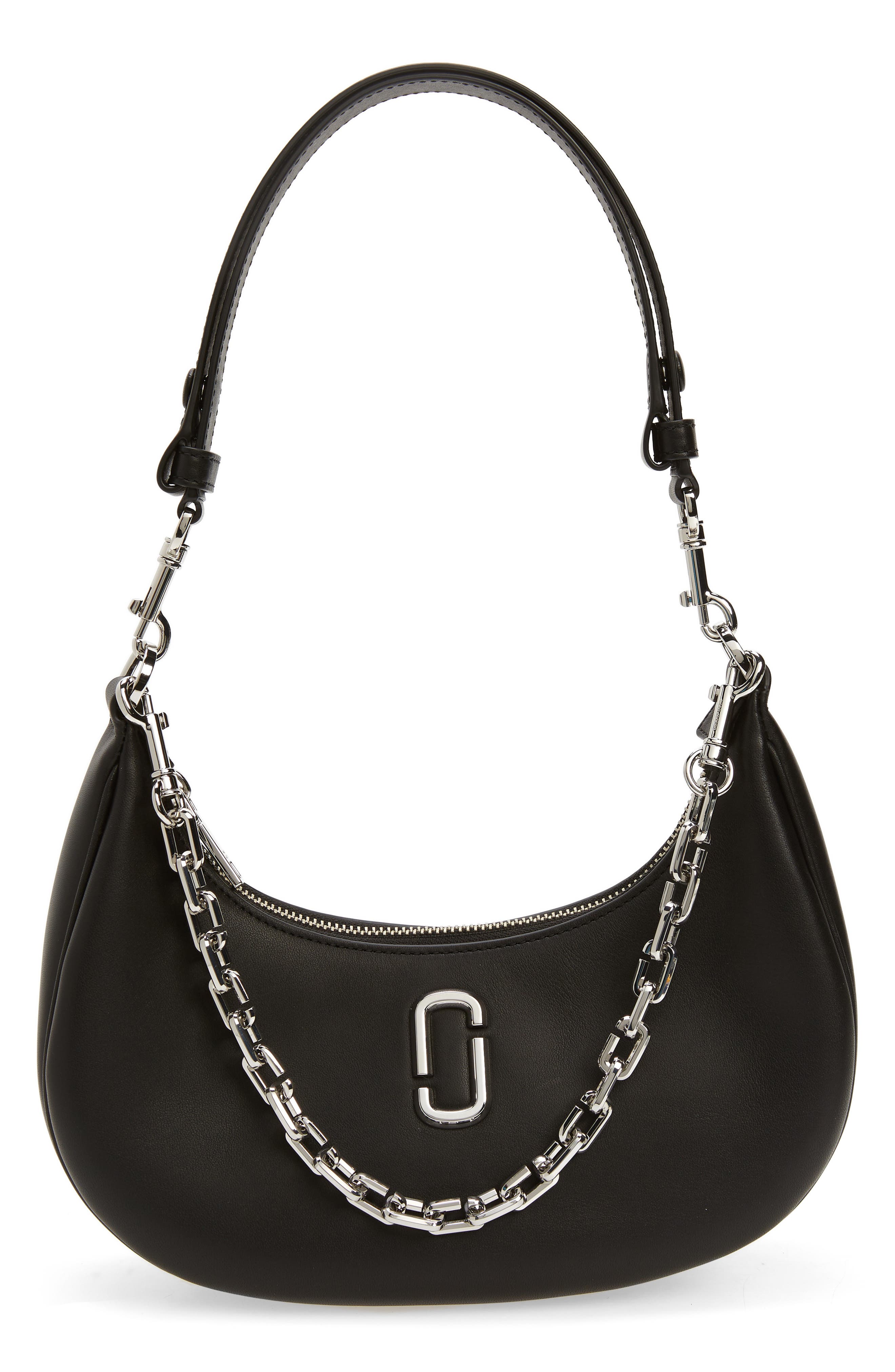 Marc Jacobs The J Marc Curve Leather Shoulder Bag, Main, color, 