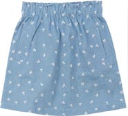 LOLA Cherry Denim Ruffle Waist Front Pocket Skirt