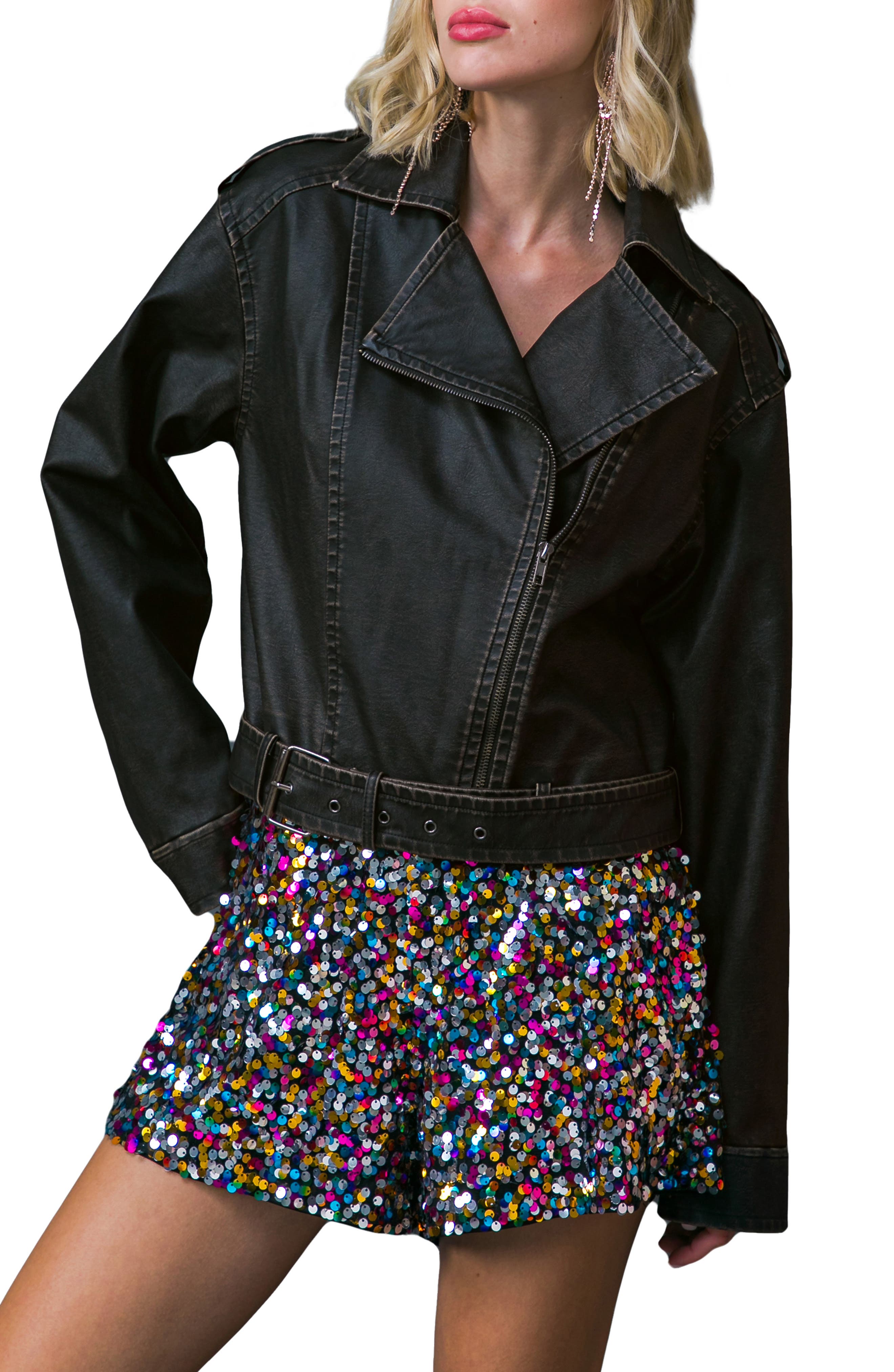 Faux Leather Moto Jacket