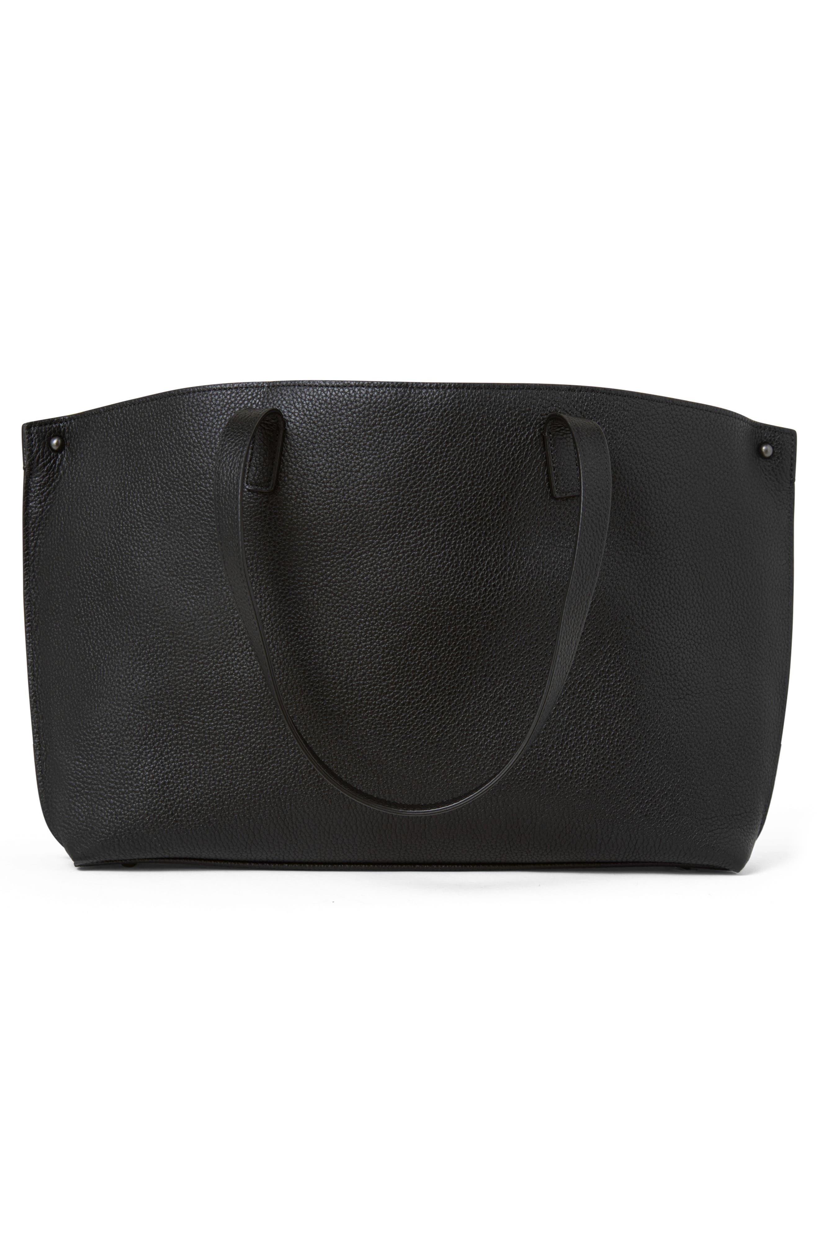 Akris Small AI Leather Tote, Alternate, color, Black