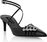 PHILIPP PLEIN Multi-Strap Crossing Mid Heels 5 Women