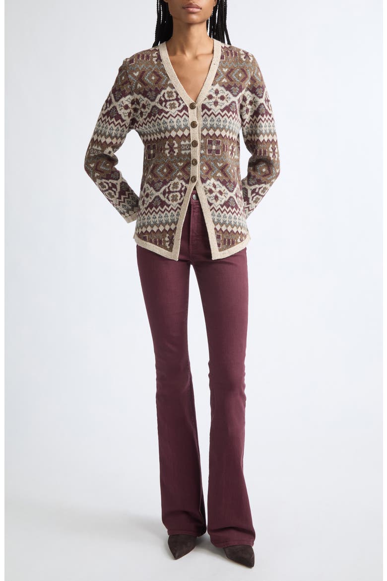 Beverly Mid Rise Skinny Flare Jeans, Alternate, color, BURGUNDY