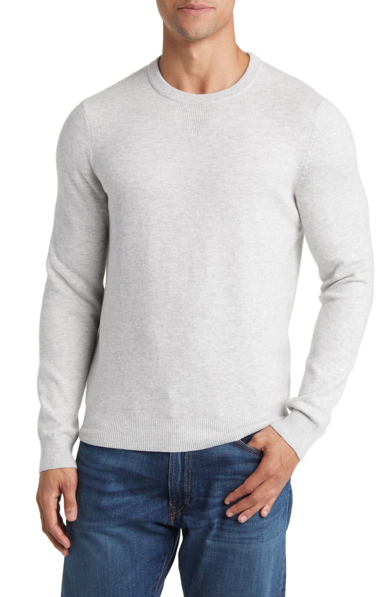 Faherty Jackson Crewneck Sweater, Main, color, Ivory Ice Heather