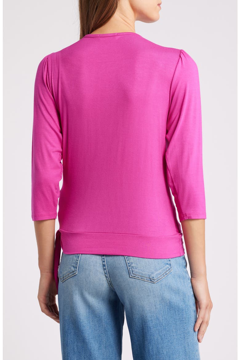 Faux Tie Wrap Top, Alternate, color, MAGENTA