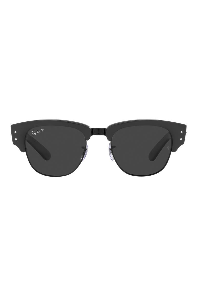 Mega Clubmaster 53mm Polarized Transition Square Sunglasses, Main, color, BLACK GREY