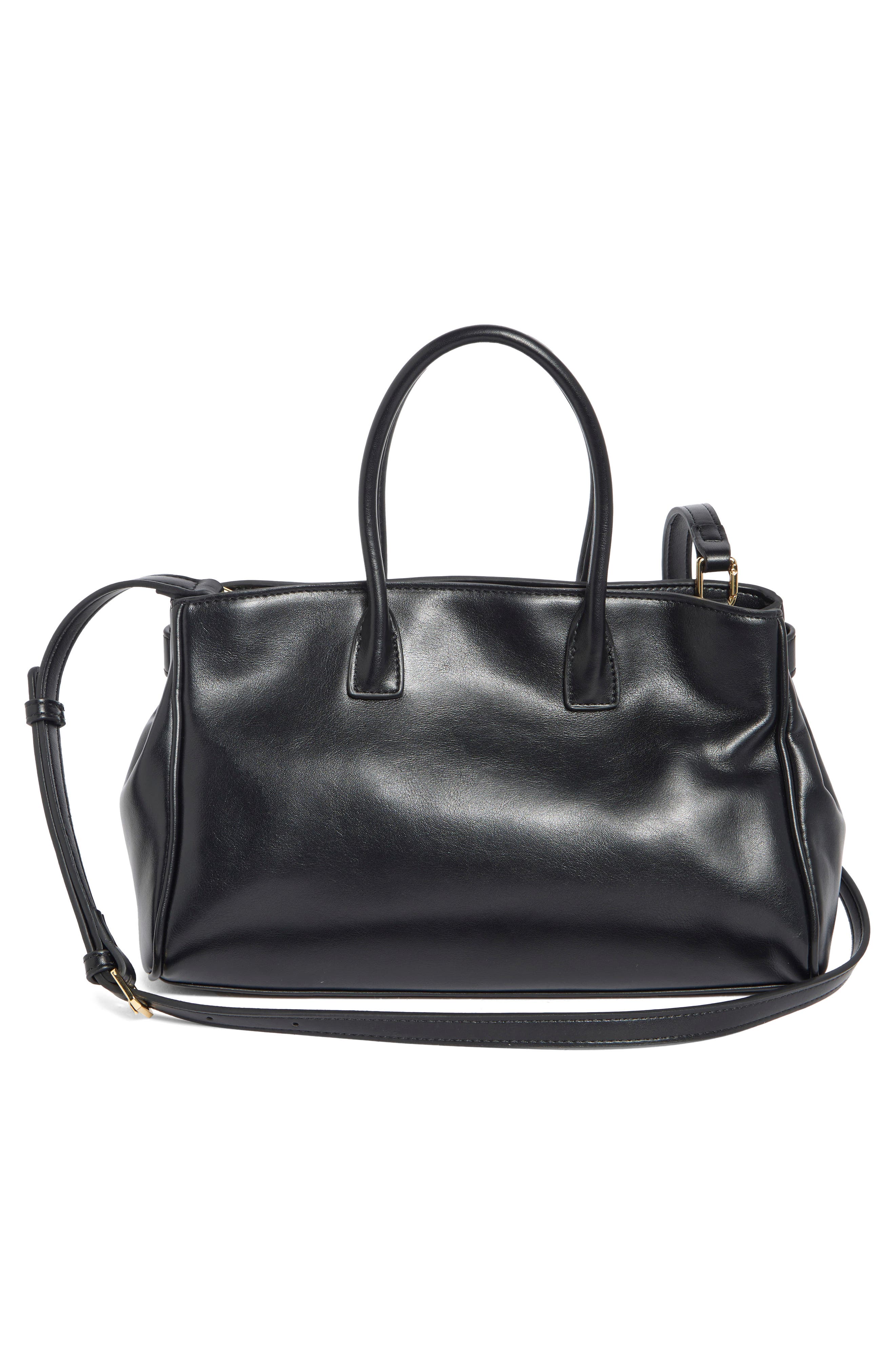 Ziva Faux Leather Tote, Alternate, color, BLACK