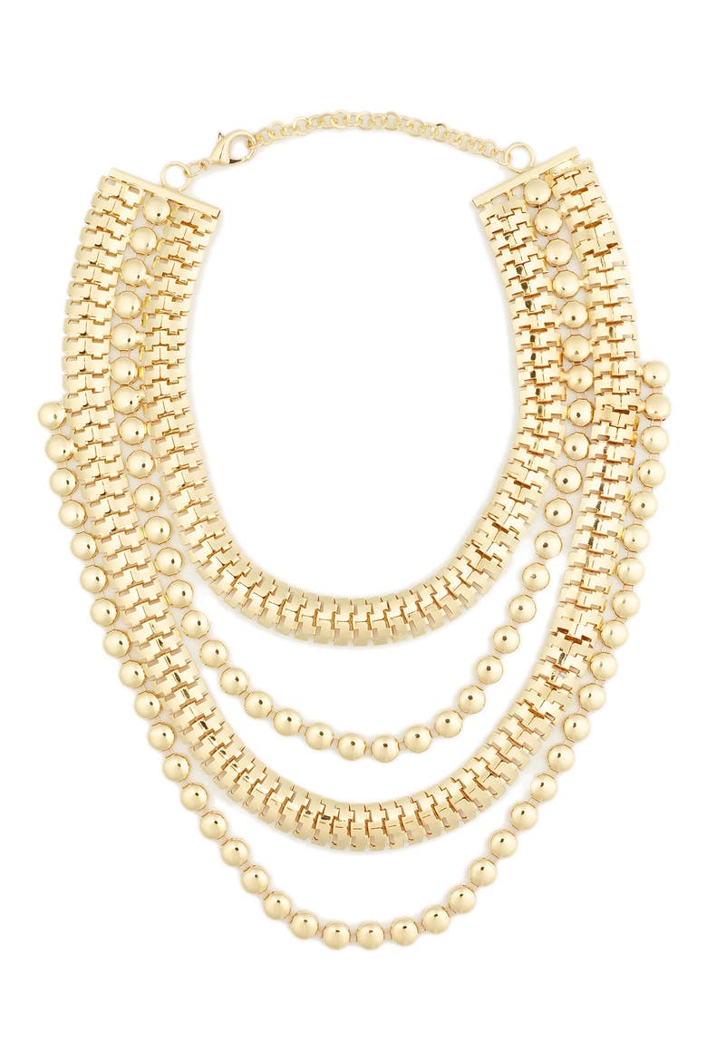 Julia Layered Chain Necklace, Main, color, GOLD
