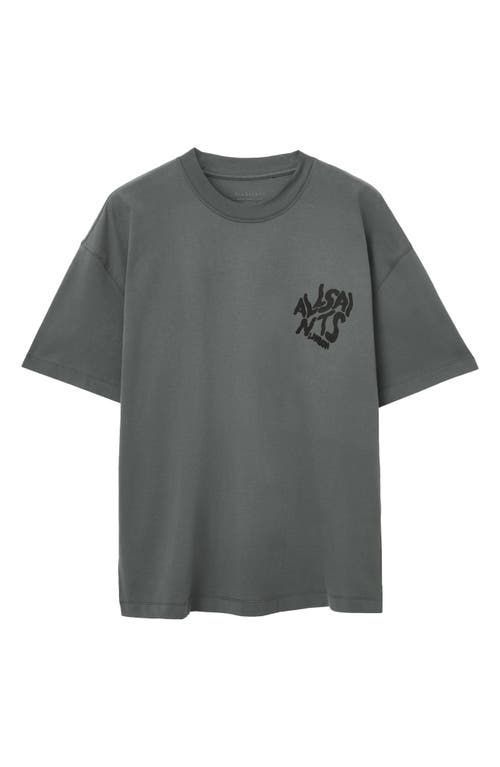 Allsaints Orlando Logo Oversize Graphic T-shirt In Gray