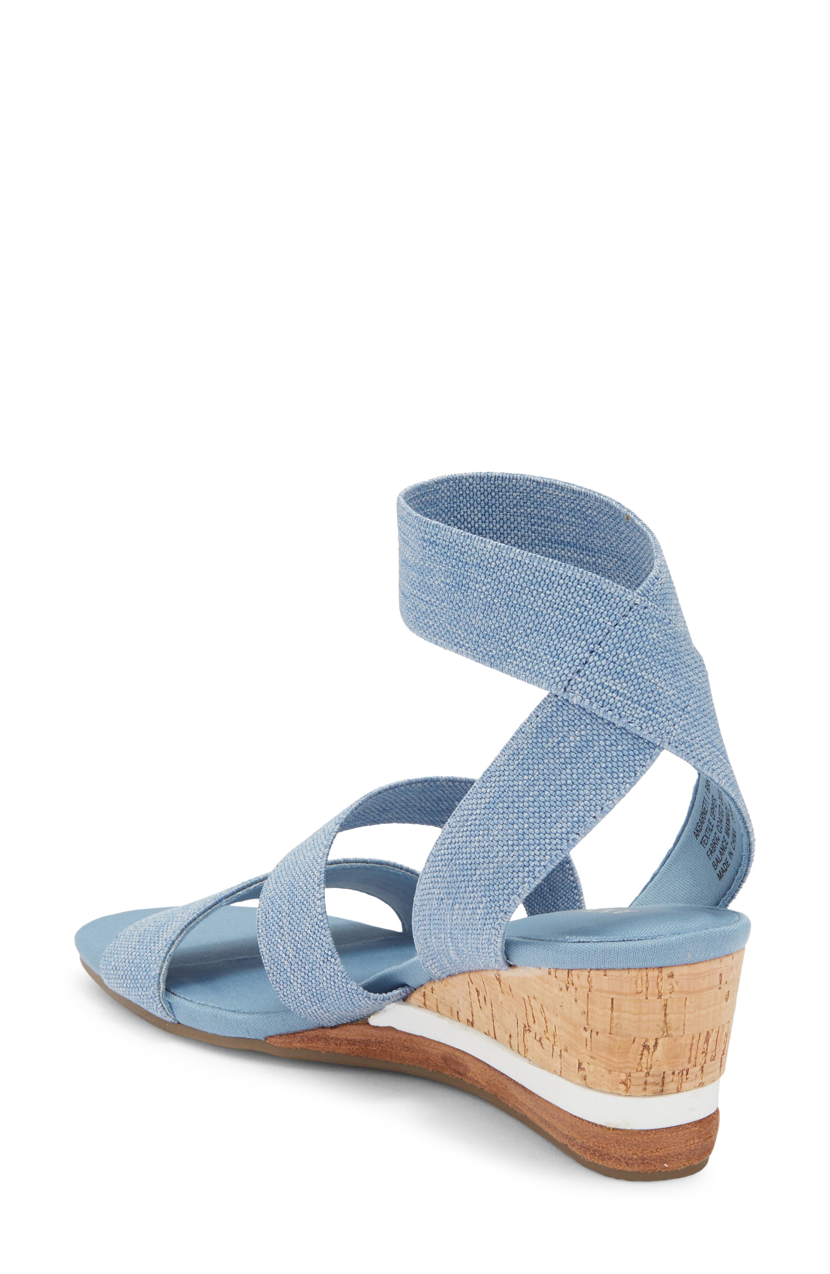 Barnett Wedge Ankle Strap Sandal, Alternate, color, BLUE