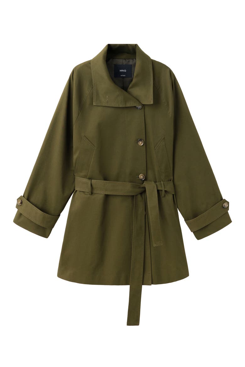 Midi Belted Trench Coat, Alternate, color, KHAKI GREEN