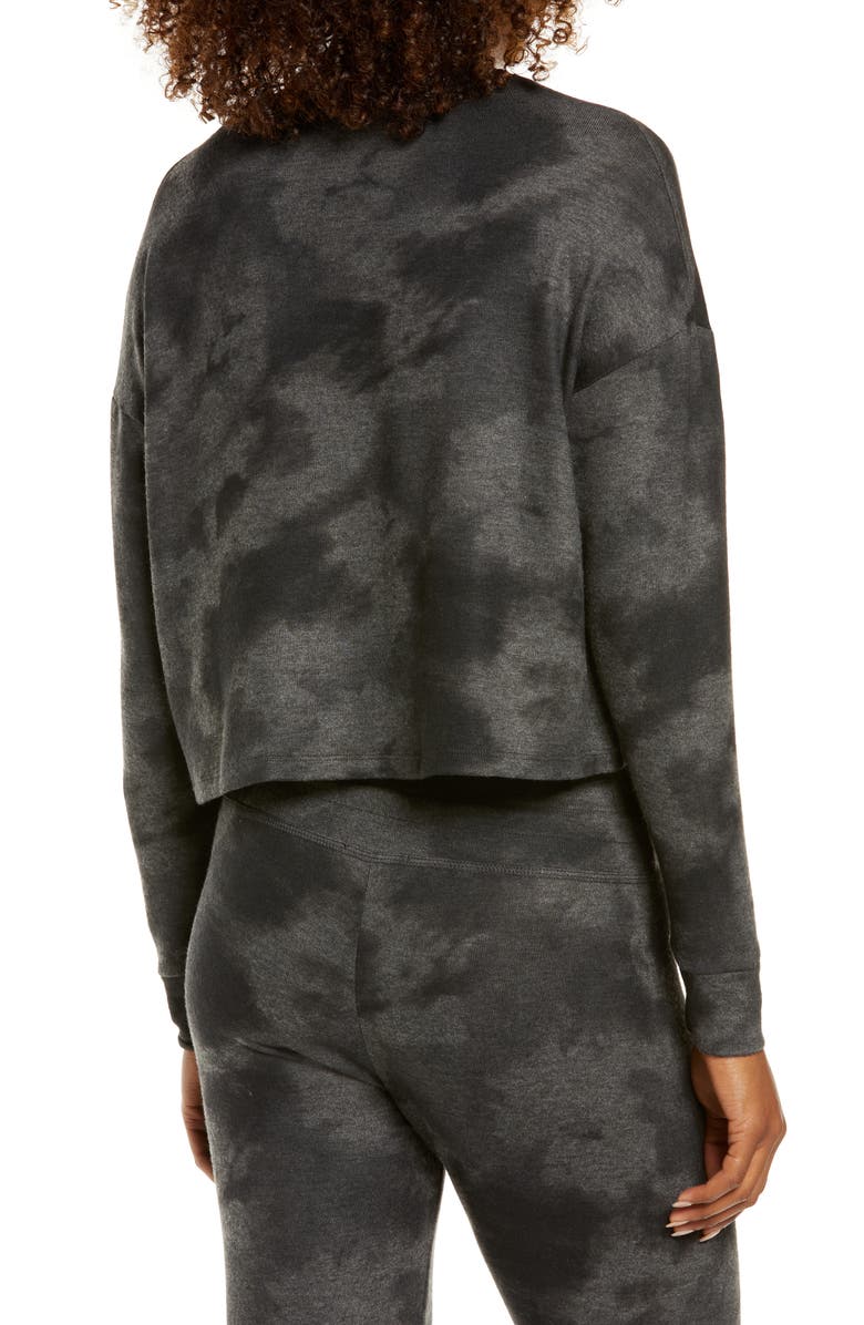 Beyond Yoga Brushed Up Print Long Sleeve Crop Top, Alternate, color, 