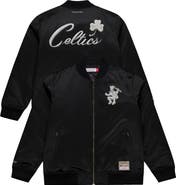 Mitchell & Ness Men's Mitchell & Ness Black Boston Celtics Chrome Satin Bomber Full-Zip Jacket
