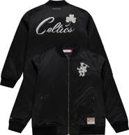 Mitchell & Ness Men's Mitchell & Ness Black Boston Celtics Chrome Satin Bomber Full-Zip Jacket