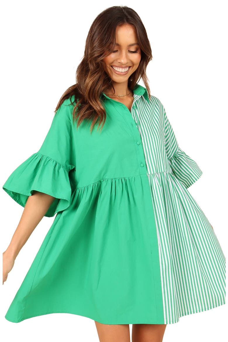 Didi Empire Waist Shirtdress, Alternate, color, GREEN STRIPE