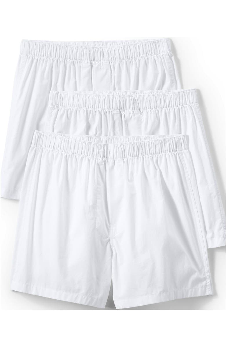 Lands' End Poplin Boxers, Alternate, color, White