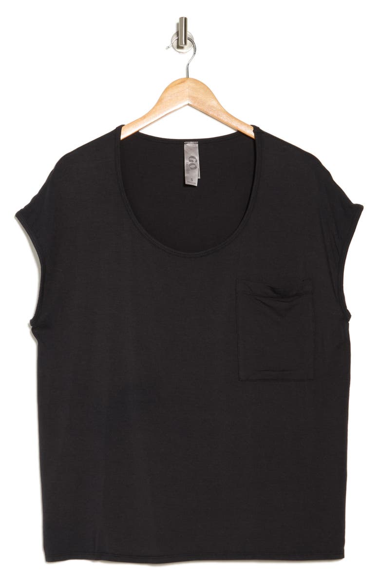 GO COUTURE Round Neck Dolman Sleeve Top, Alternate, color, Black