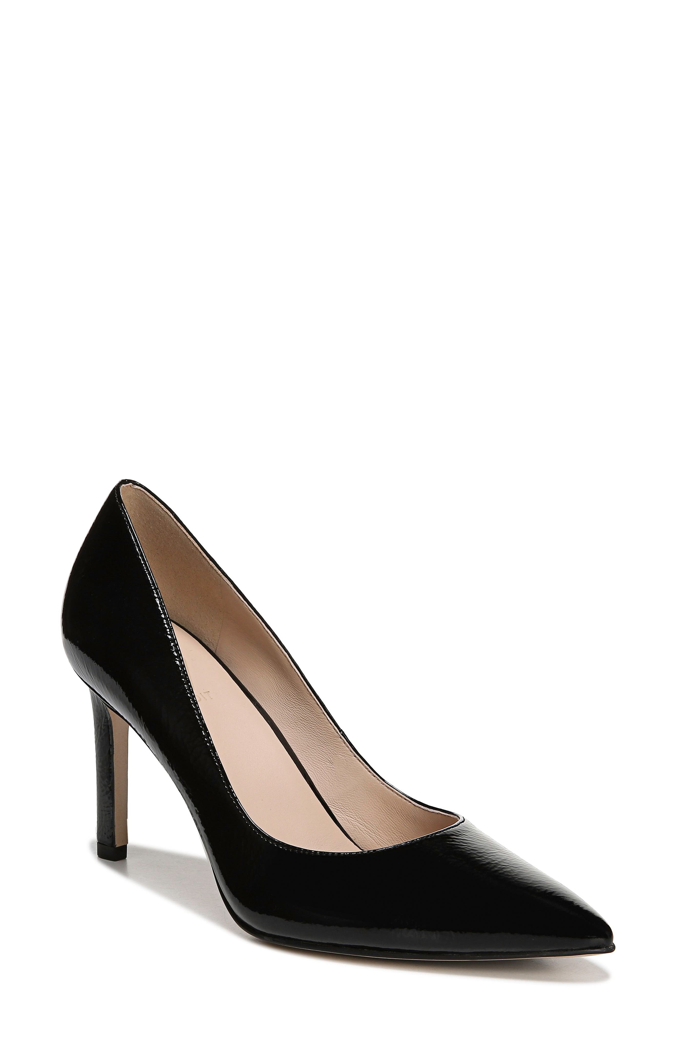 27 EDIT Alanna Pointed Toe Pump, Main, color, BLACK CRINKLE PATENT LEATHER