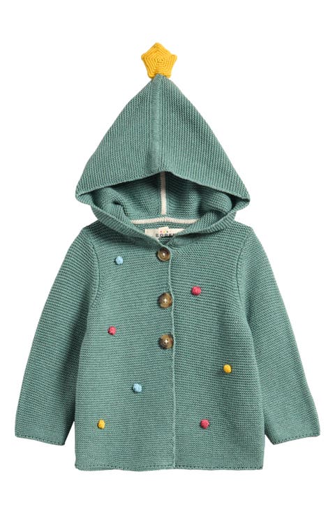Kids' Christmas Tree Hooded Cardigan