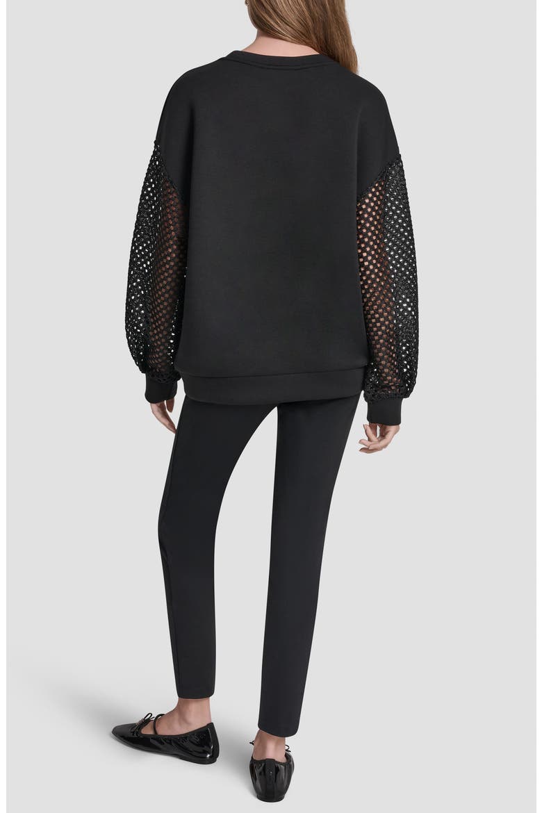 Fauchet Sleeve Pullover Top, Alternate, color, BLACK/BLACK