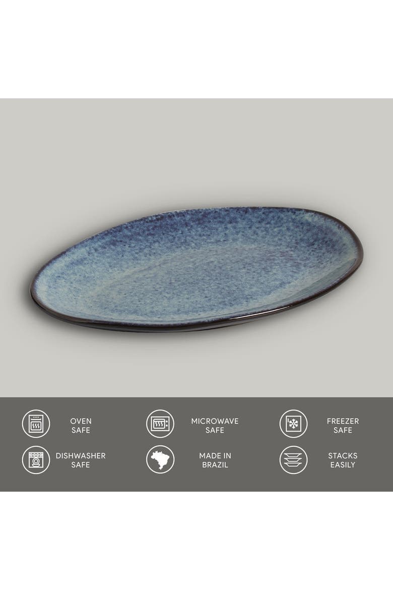 Oval Dessert Plate Set of 6, Alternate, color, Denim