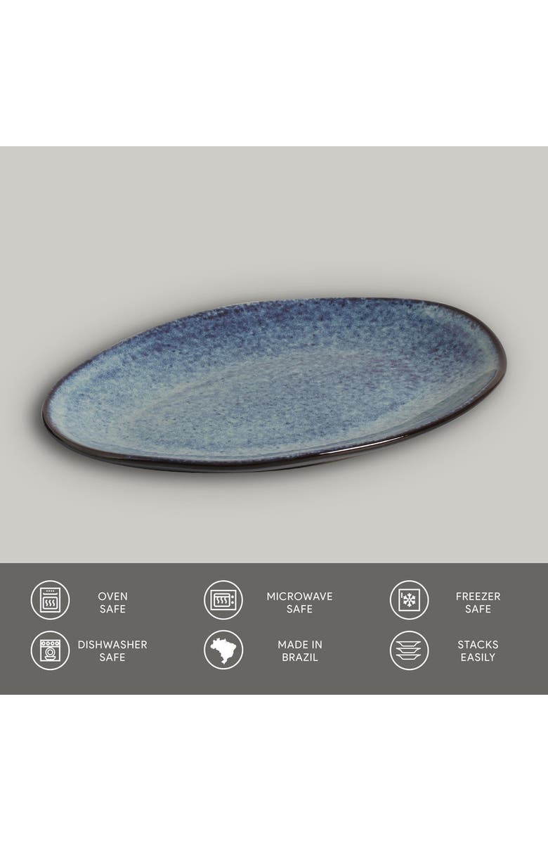 Porto Brasil Oval Dessert Plate Set of 6, Alternate, color, Denim