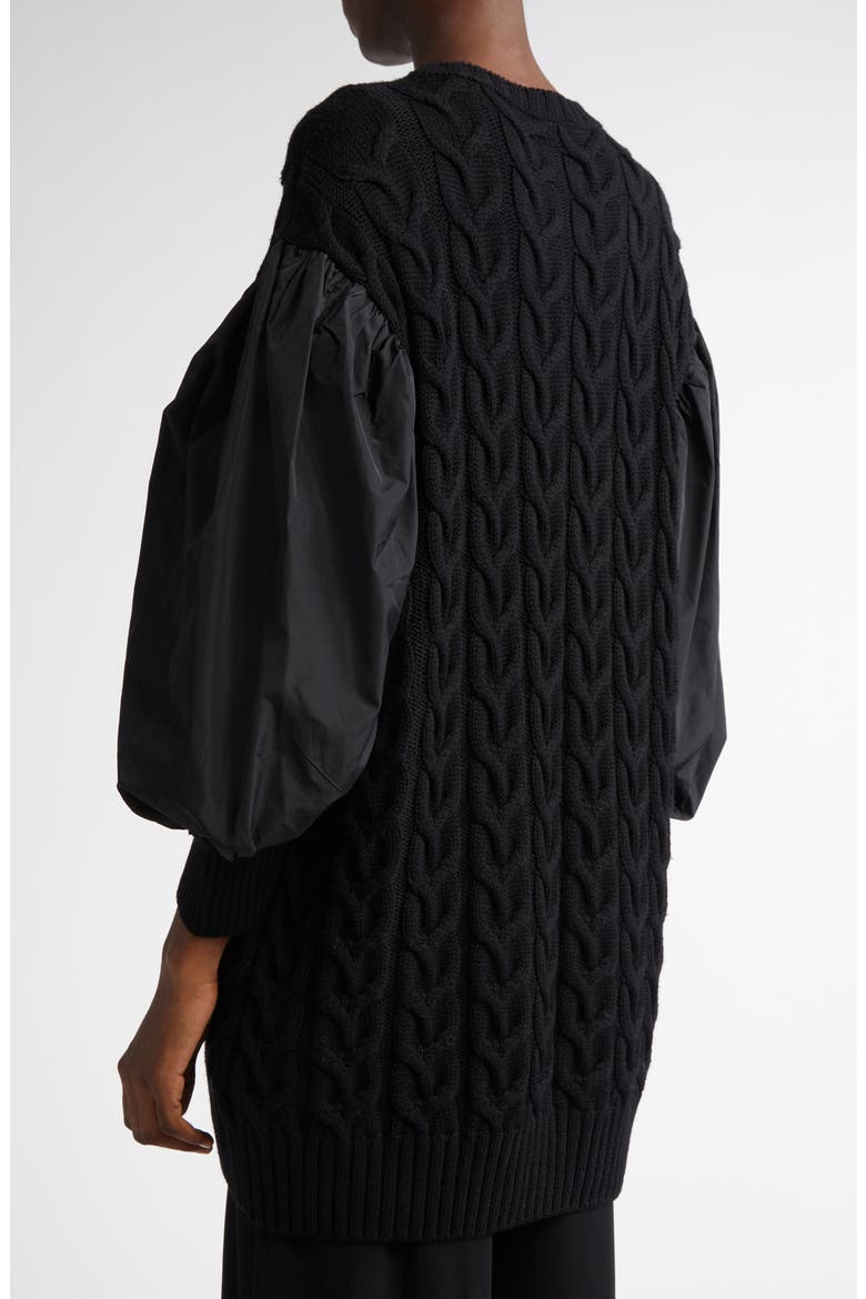 Ancella Oversize Mixed Media Sweater, Alternate, color, BLACK