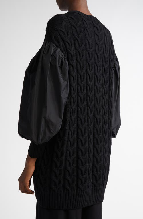 Max Mara Ancella Oversize Mixed Media Sweater In Black