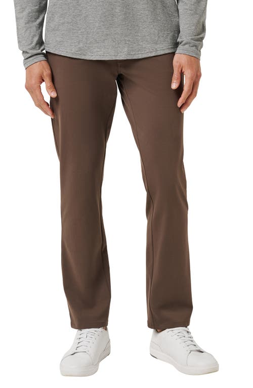 Travismathew Legacy Stretchknit Flat Front Chinos In Brown