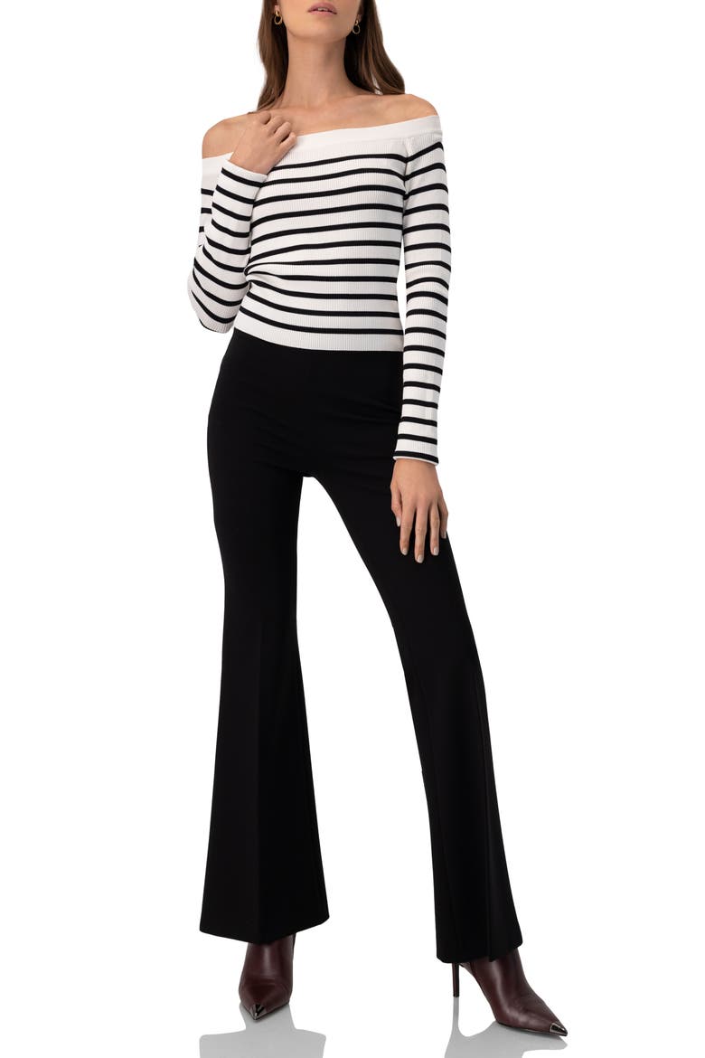 Semi-Flare Pants, Alternate, color, Black