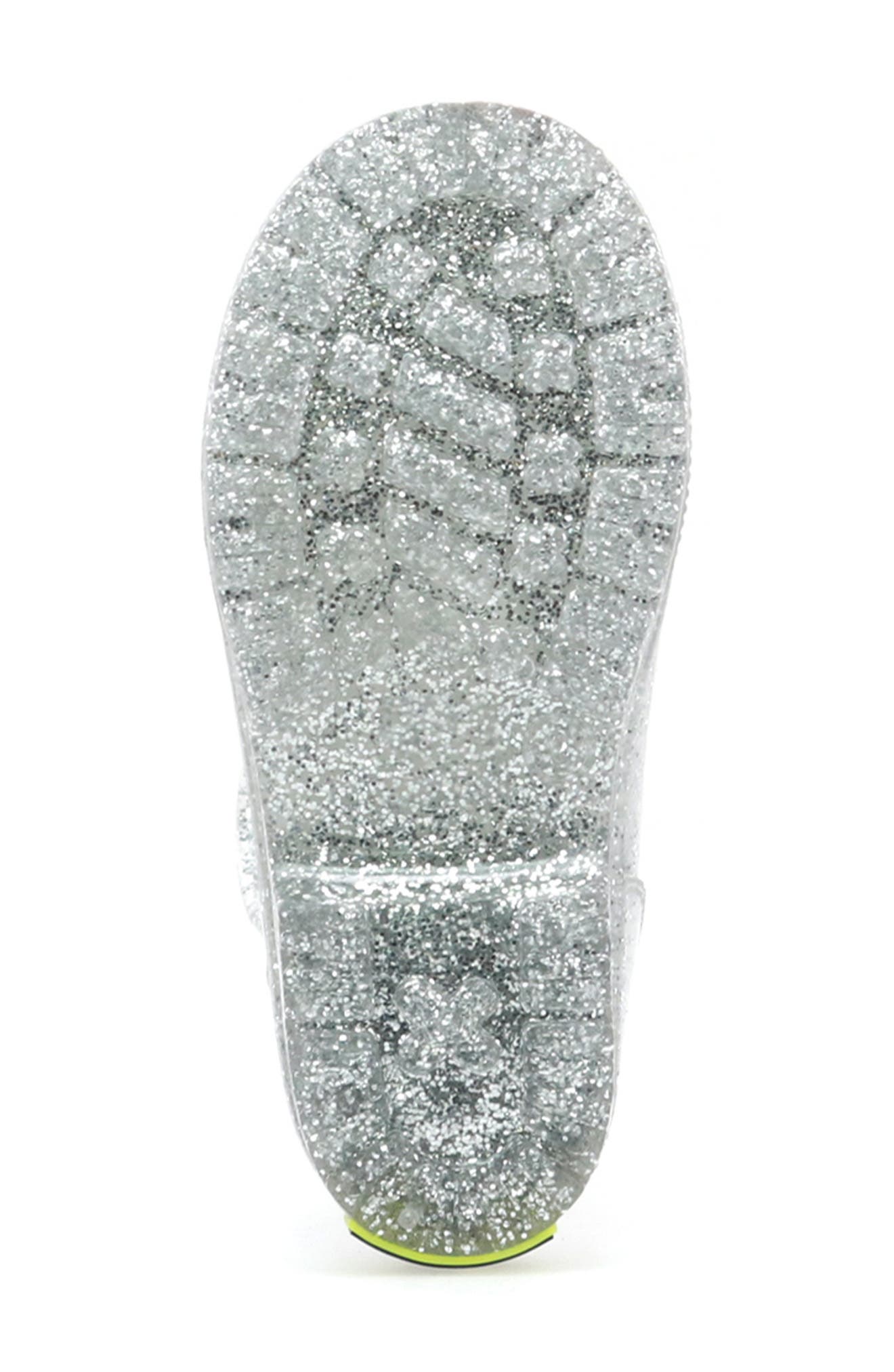 Western Chief Glitter Waterproof Rain Boot, Alternate, color, Silver
