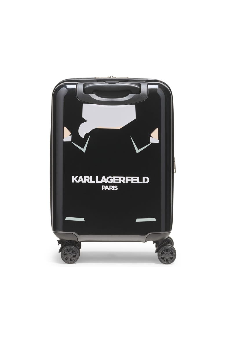 Karl In A Box 21" Carry On Upright Suitcase, Alternate, color, Black