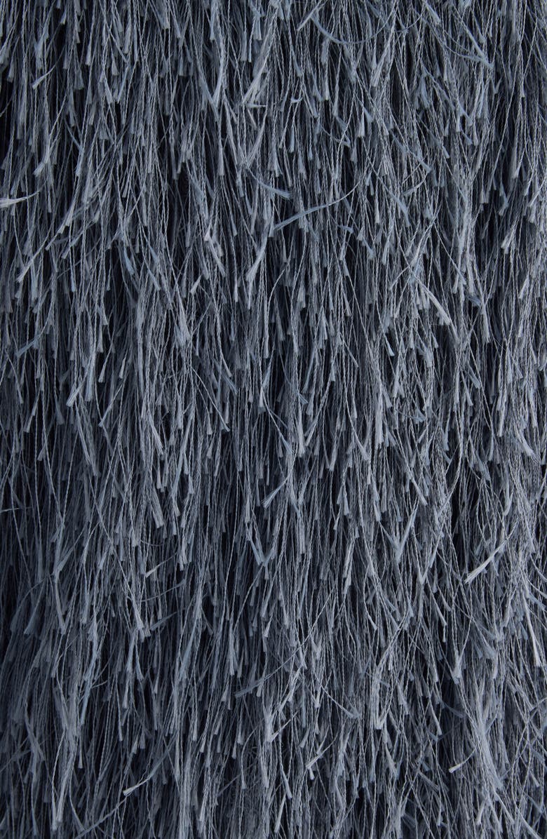 Dries Van Noten Rivla Eyelash Fringe Wrap Coat, Alternate, color, Dark Grey